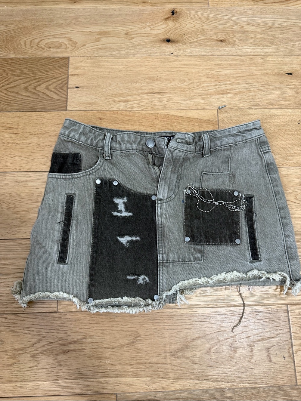 Luxe To Kill Distressed Patchwork Denim Shorts